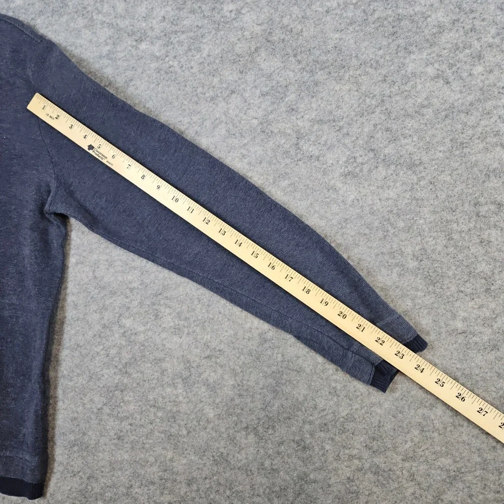 Banana Republic Men's 1/4‎ Quarter Zip Sweater Size M Blue 100% Cotton Preppy